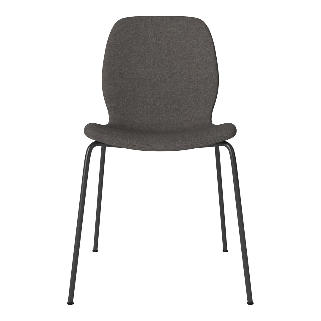 Chaise de salle à manger Seed - Rembourrée - Base en acier, laquée noire