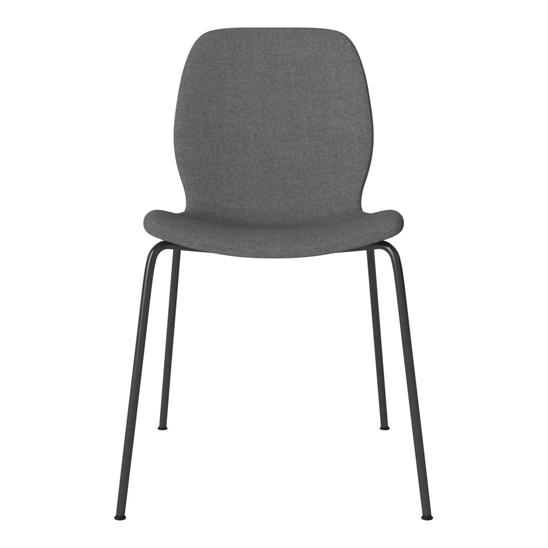 Chaise de salle à manger Seed - Rembourrée - Base en acier, laquée noire