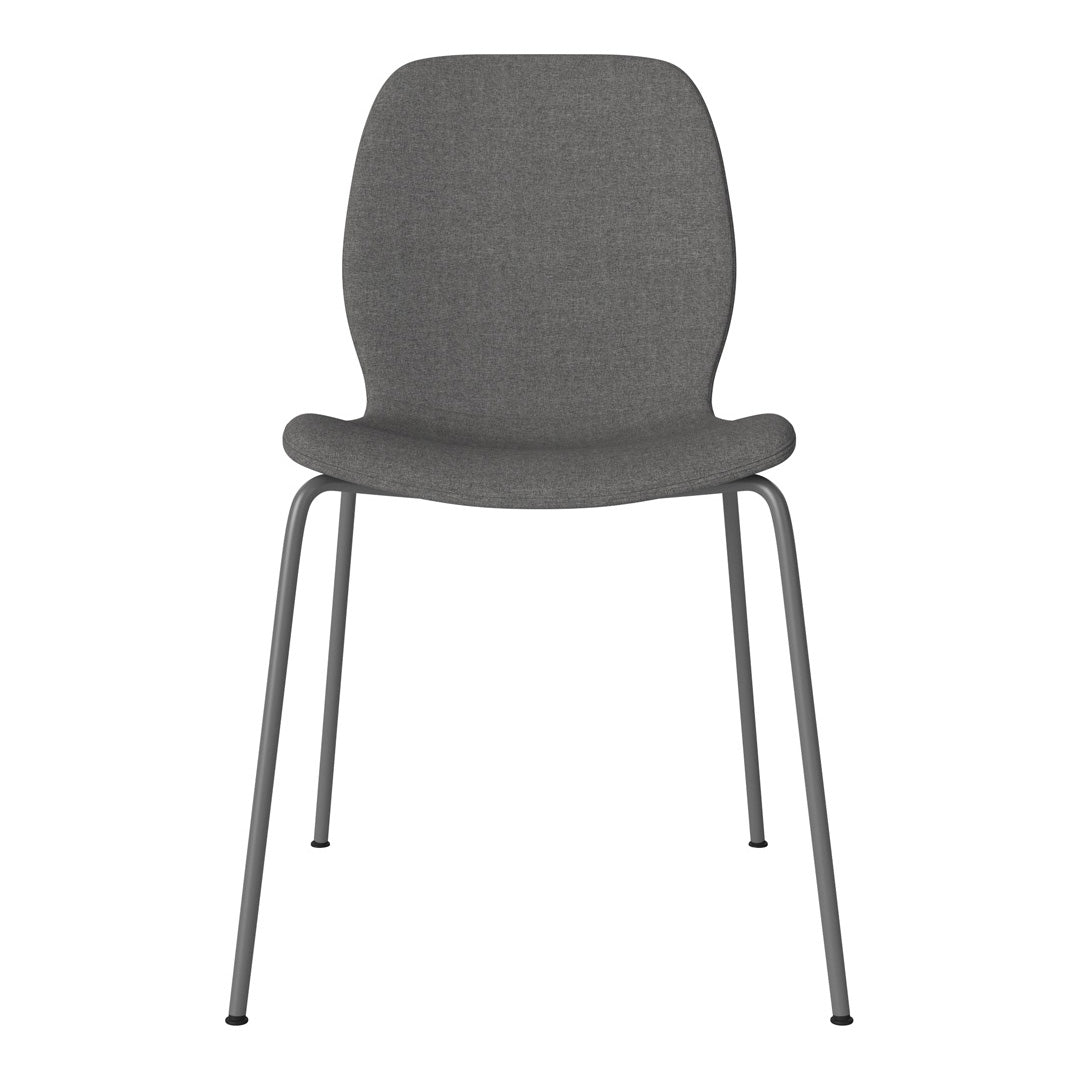 Chaise de salle à manger Seed - Rembourrée - Base en acier, laquée gris