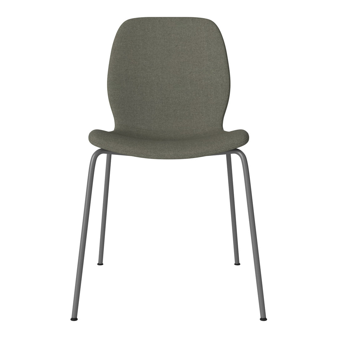 Chaise de salle à manger Seed - Rembourrée - Base en acier, laquée gris