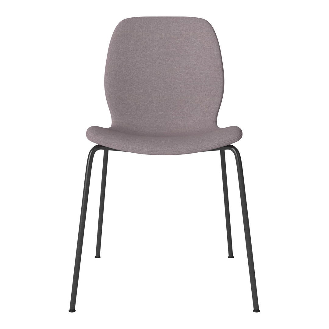 Chaise de salle à manger Seed - Rembourrée - Base en acier, laquée noire