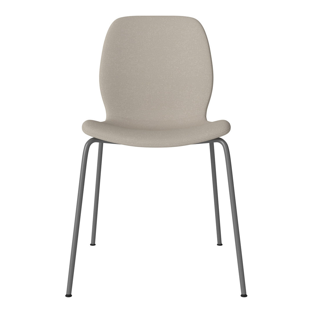 Chaise de salle à manger Seed - Rembourrée - Base en acier, laquée gris