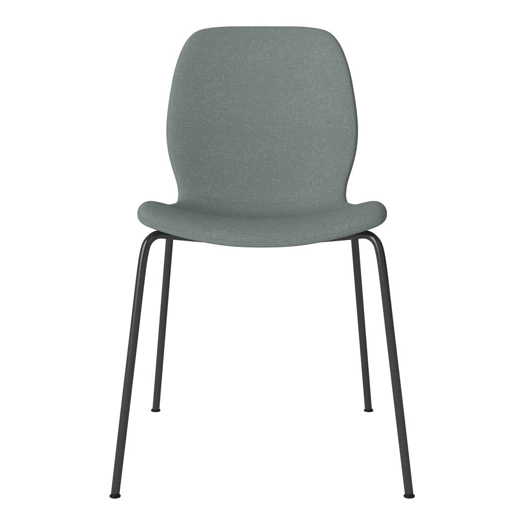 Chaise de salle à manger Seed - Rembourrée - Base en acier, laquée noire