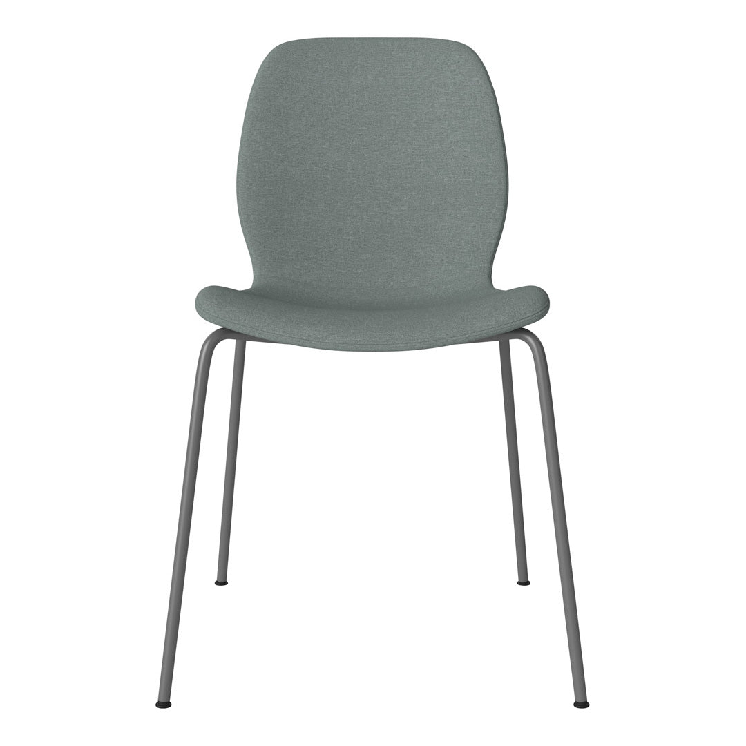 Chaise de salle à manger Seed - Rembourrée - Base en acier, laquée gris