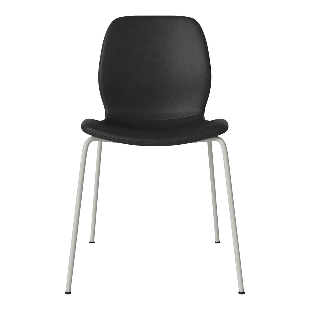 Chaise de salle à manger Seed - Rembourrée - Base en acier, laquée gris