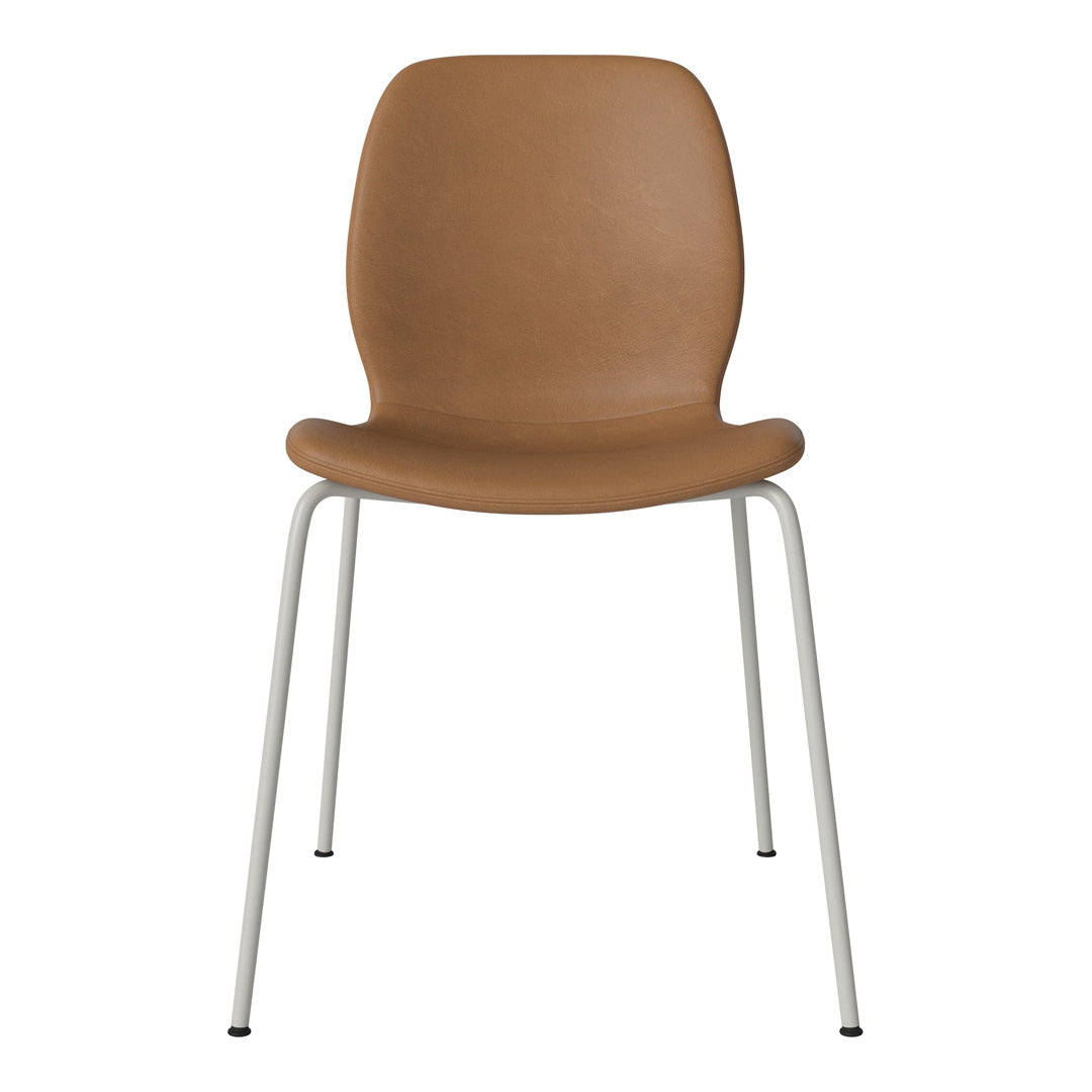 Chaise de salle à manger Seed - Rembourrée - Base en acier, laquée gris