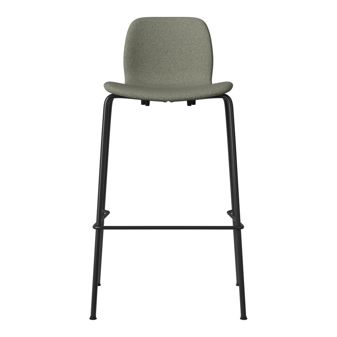Chaise de bar Seed - Rembourrée - Piètement en acier, laquée noire