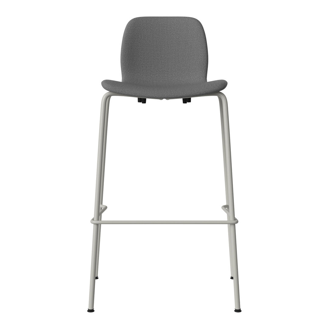 Chaise de bar Seed - Rembourrée - Piètement en acier, laquée gris