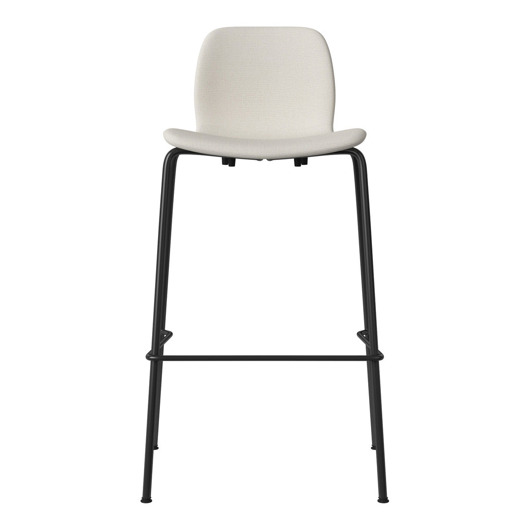 Chaise de bar Seed - Rembourrée - Piètement en acier, laquée noire