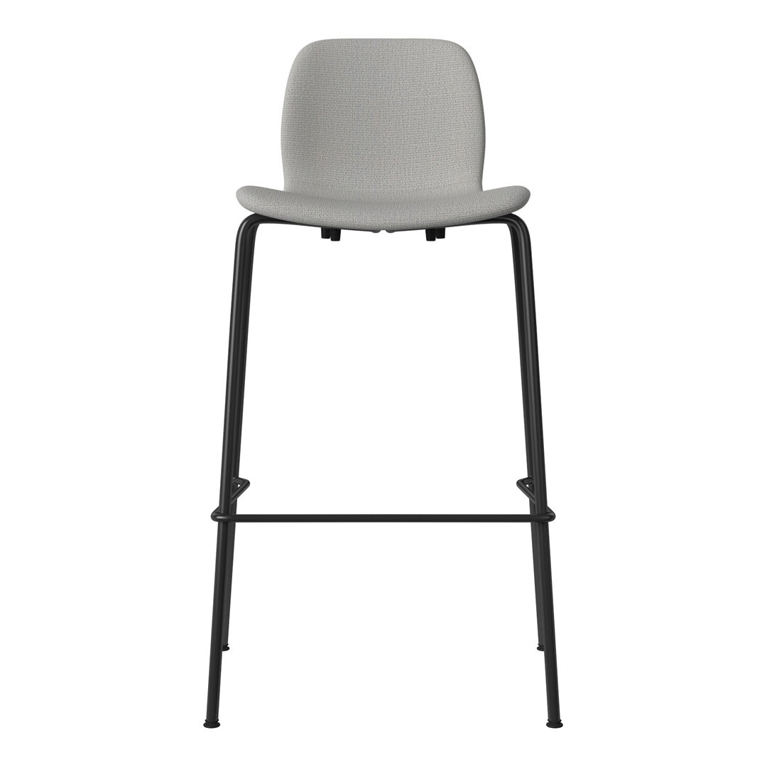 Chaise de bar Seed - Rembourrée - Piètement en acier, laquée noire