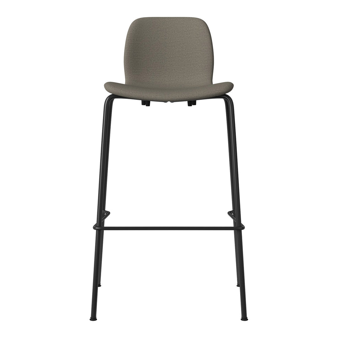 Chaise de bar Seed - Rembourrée - Piètement en acier, laquée noire