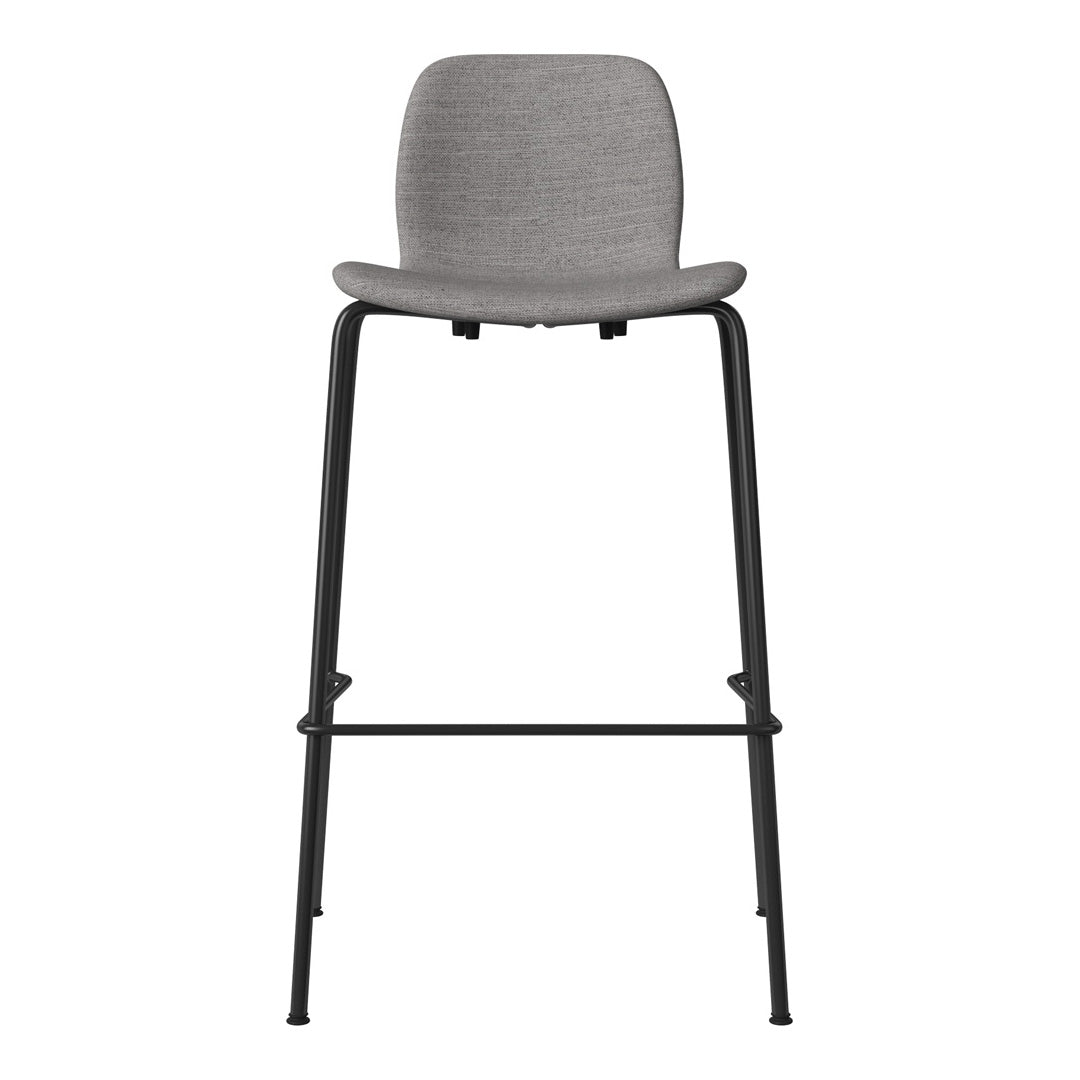 Chaise de bar Seed - Rembourrée - Piètement en acier, laquée noire