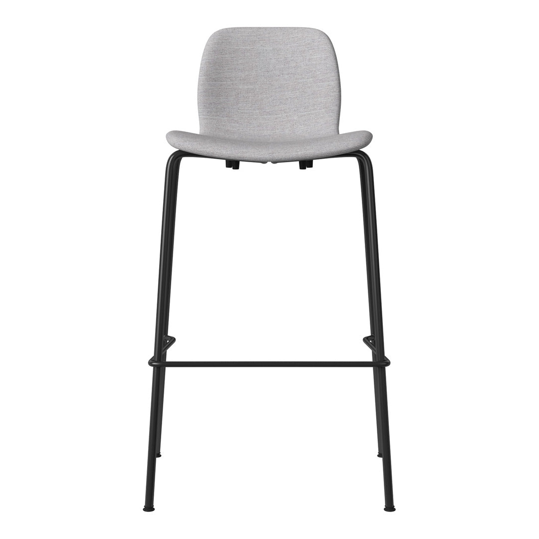 Chaise de bar Seed - Rembourrée - Piètement en acier, laquée noire