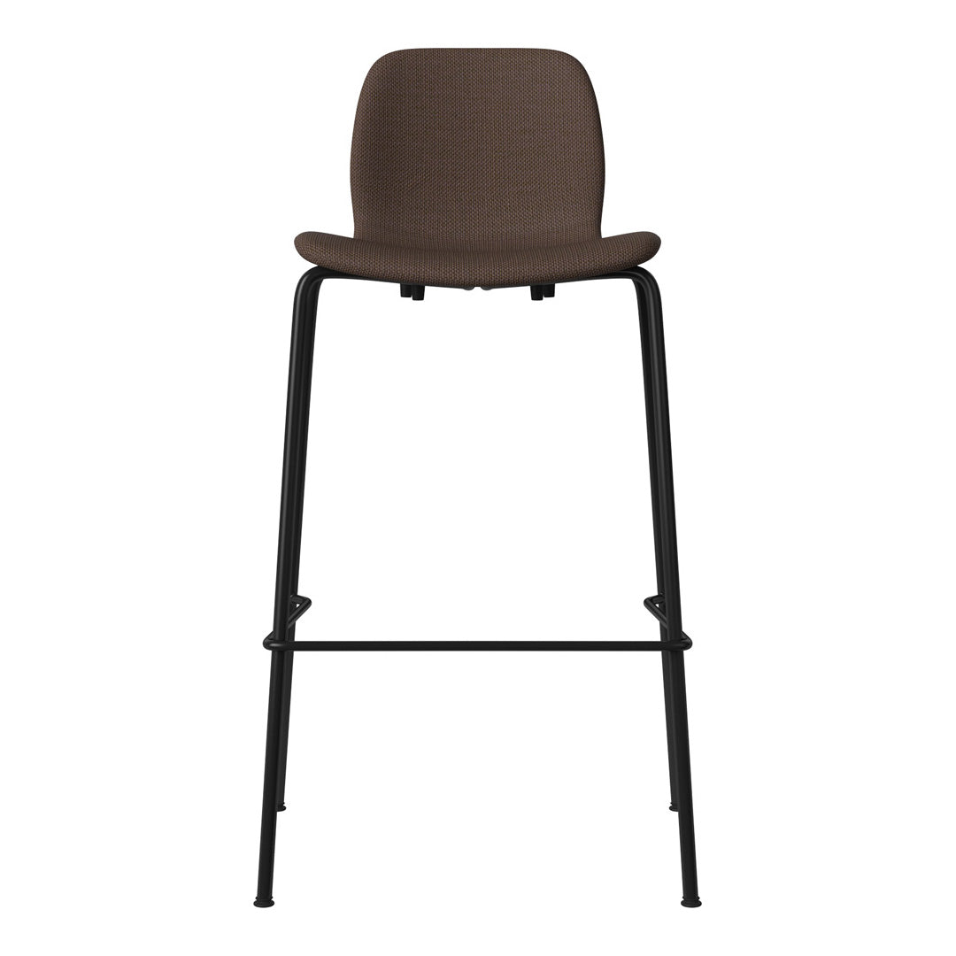 Chaise de bar Seed - Rembourrée - Piètement en acier, laquée noire
