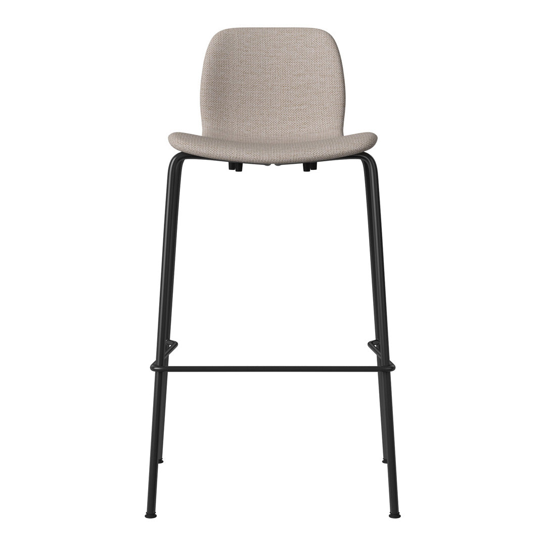 Chaise de bar Seed - Rembourrée - Piètement en acier, laquée noire