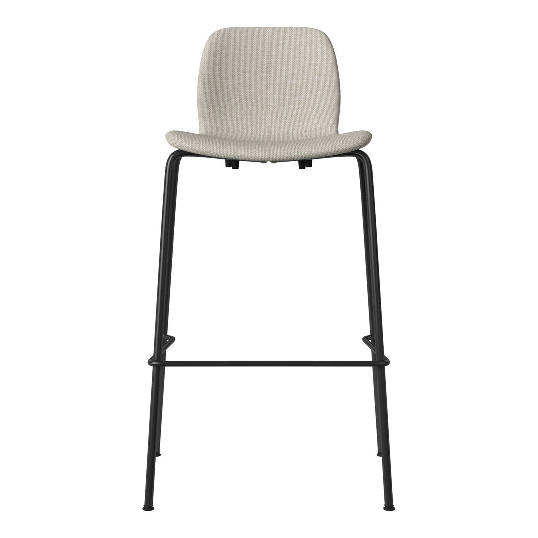 Chaise de bar Seed - Rembourrée - Piètement en acier, laquée noire