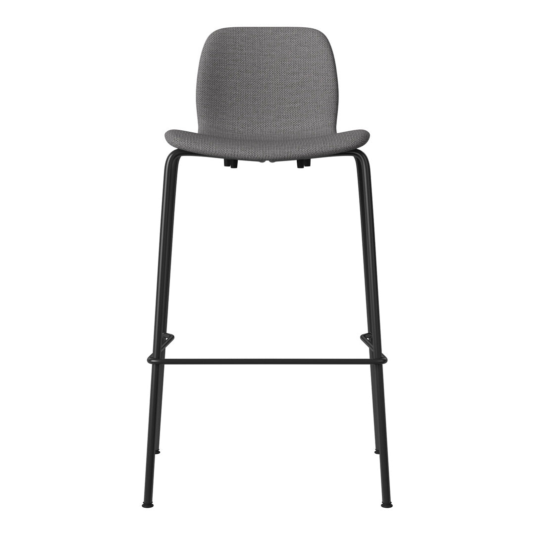 Chaise de bar Seed - Rembourrée - Piètement en acier, laquée noire