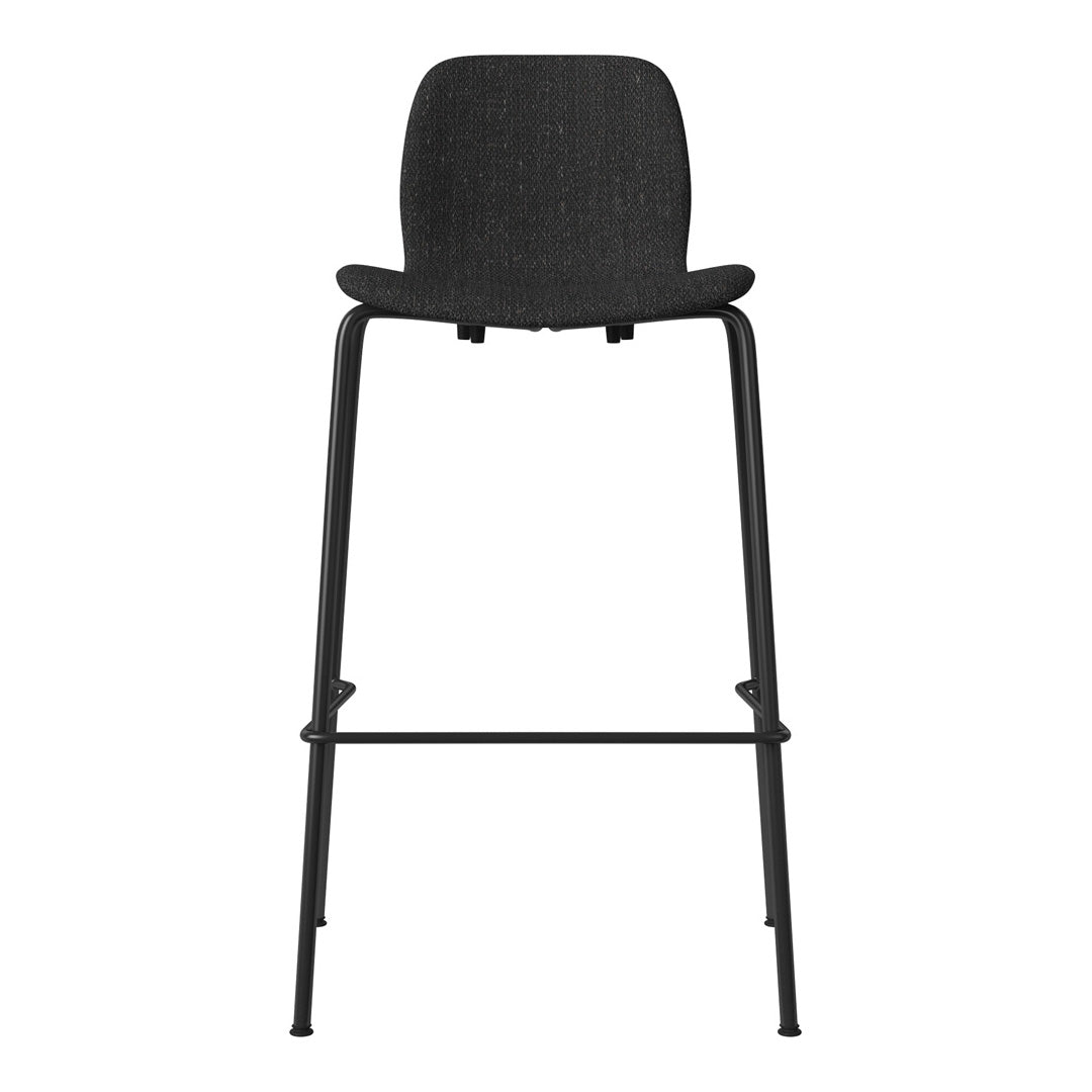Chaise de bar Seed - Rembourrée - Piètement en acier, laquée noire