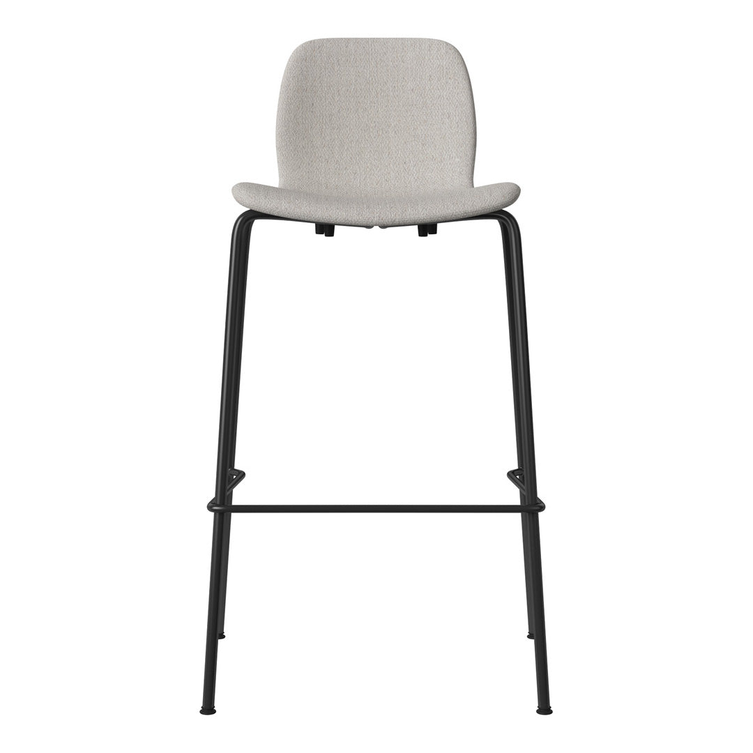 Chaise de bar Seed - Rembourrée - Piètement en acier, laquée noire