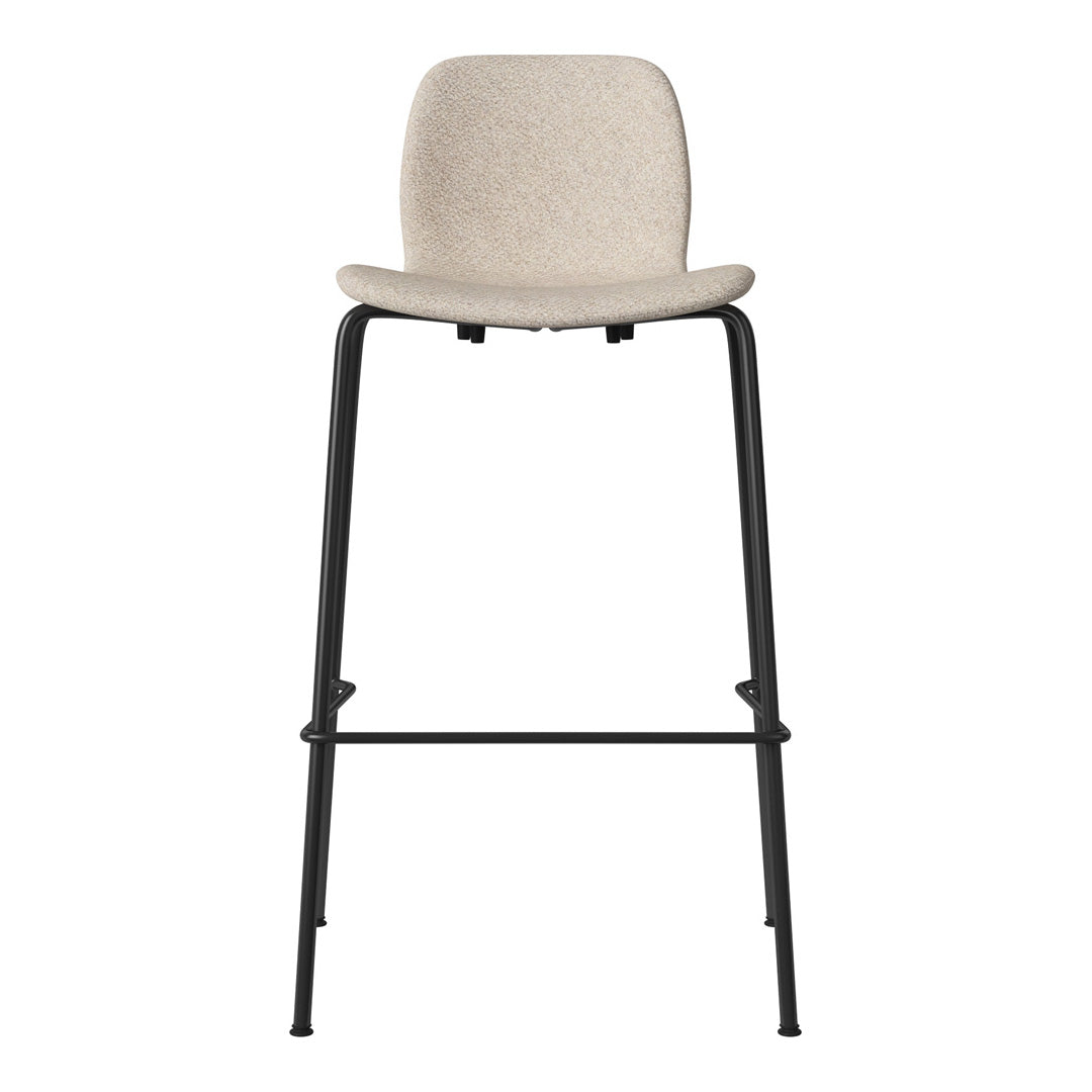 Chaise de bar Seed - Rembourrée - Piètement en acier, laquée noire