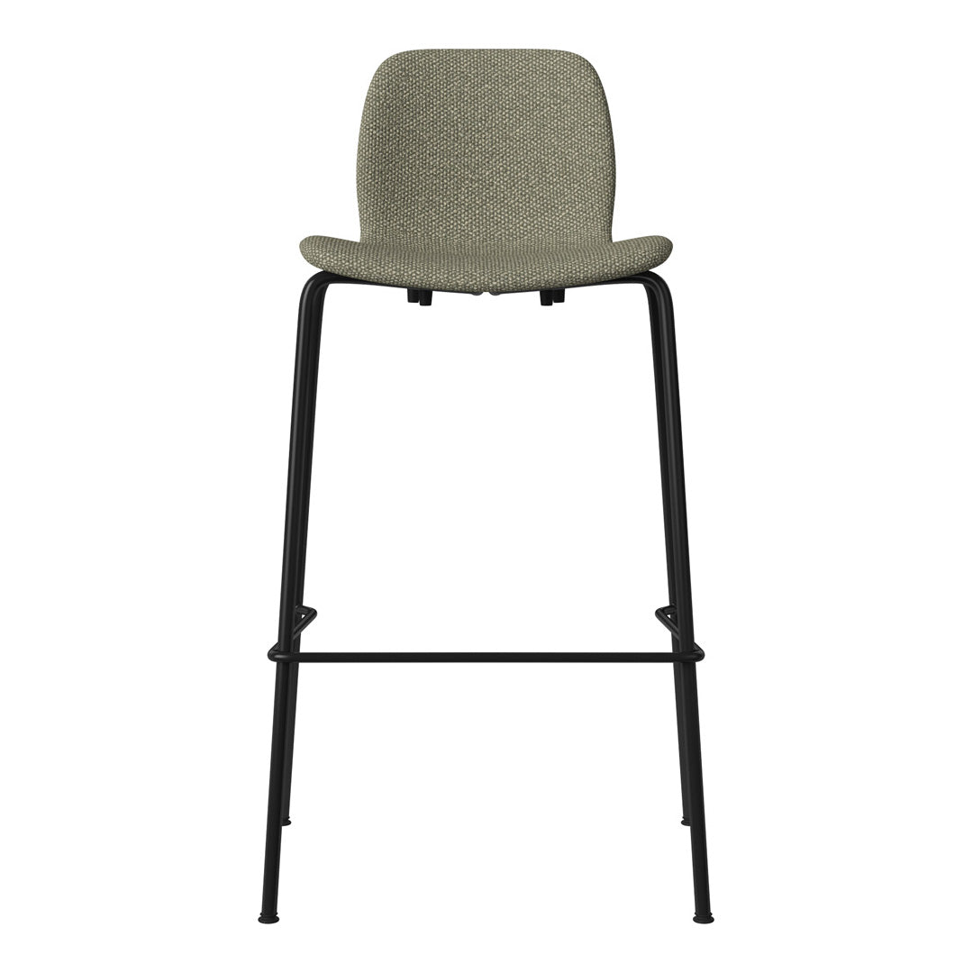 Chaise de bar Seed - Rembourrée - Piètement en acier, laquée noire