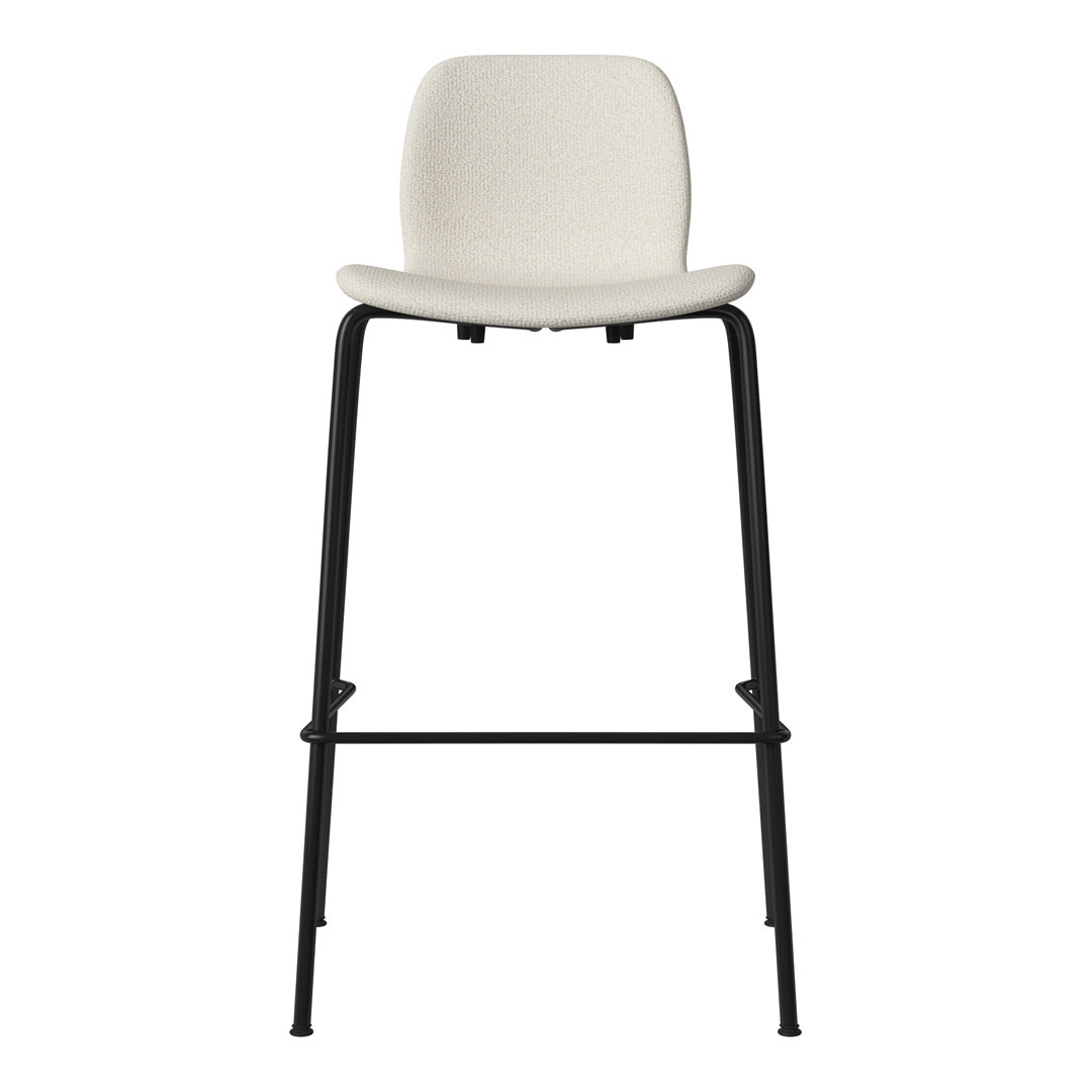 Chaise de bar Seed - Rembourrée - Piètement en acier, laquée noire