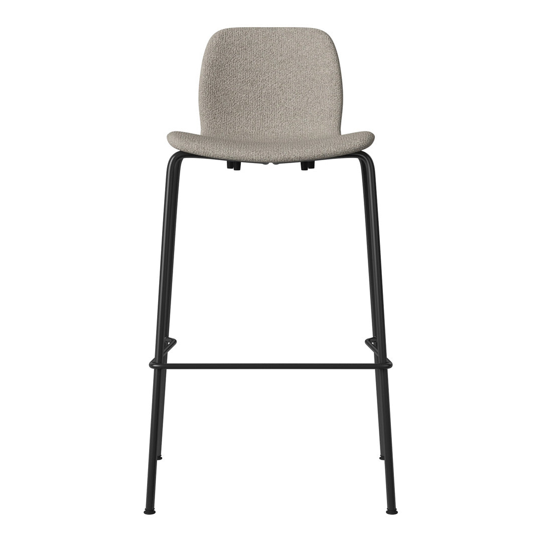 Chaise de bar Seed - Rembourrée - Piètement en acier, laquée noire