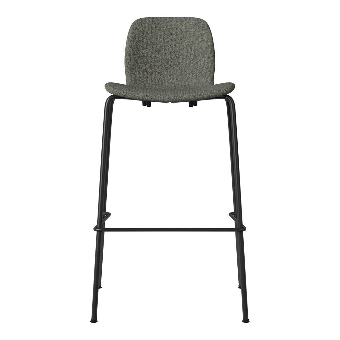 Chaise de bar Seed - Rembourrée - Piètement en acier, laquée noire