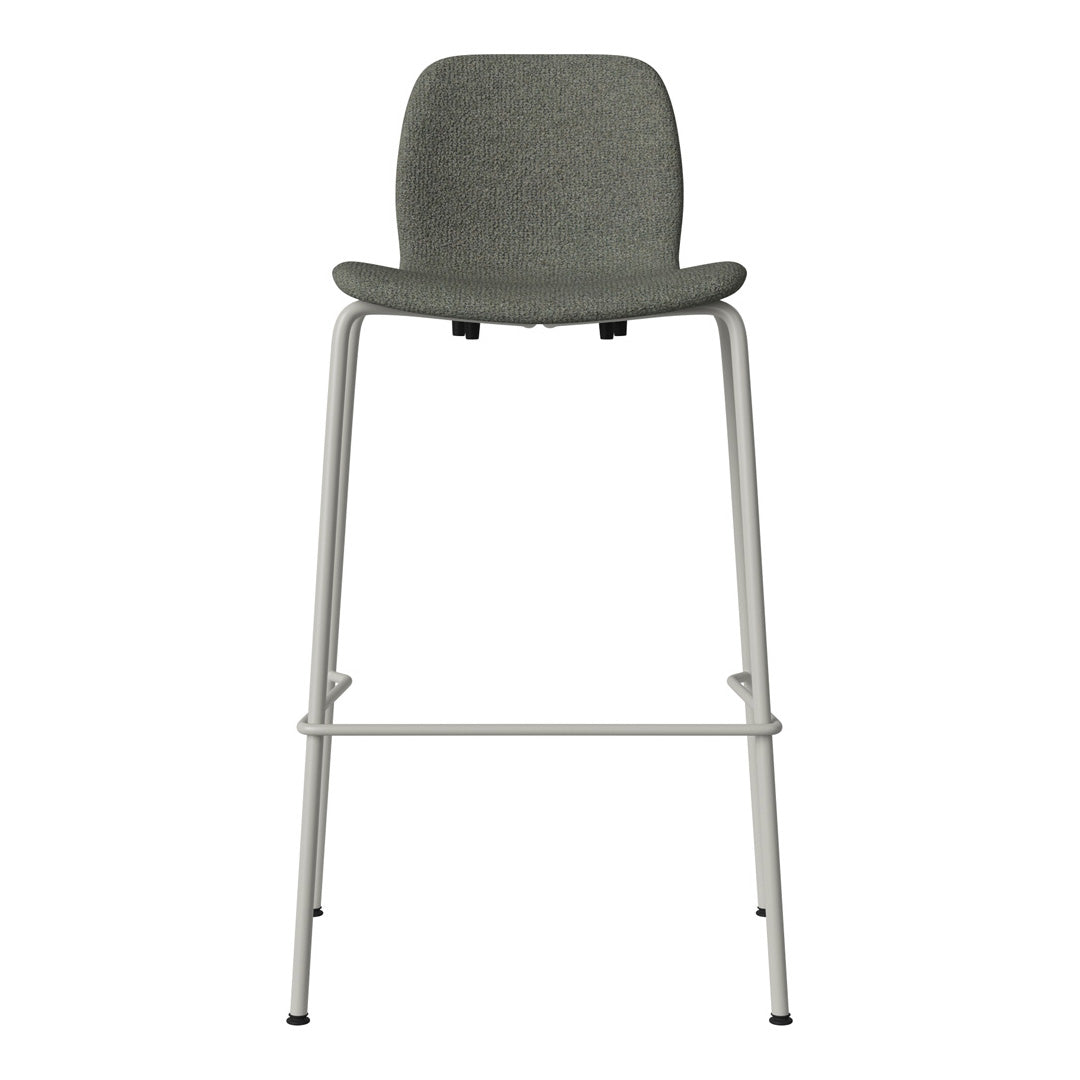 Chaise de bar Seed - Rembourrée - Piètement en acier, laquée gris