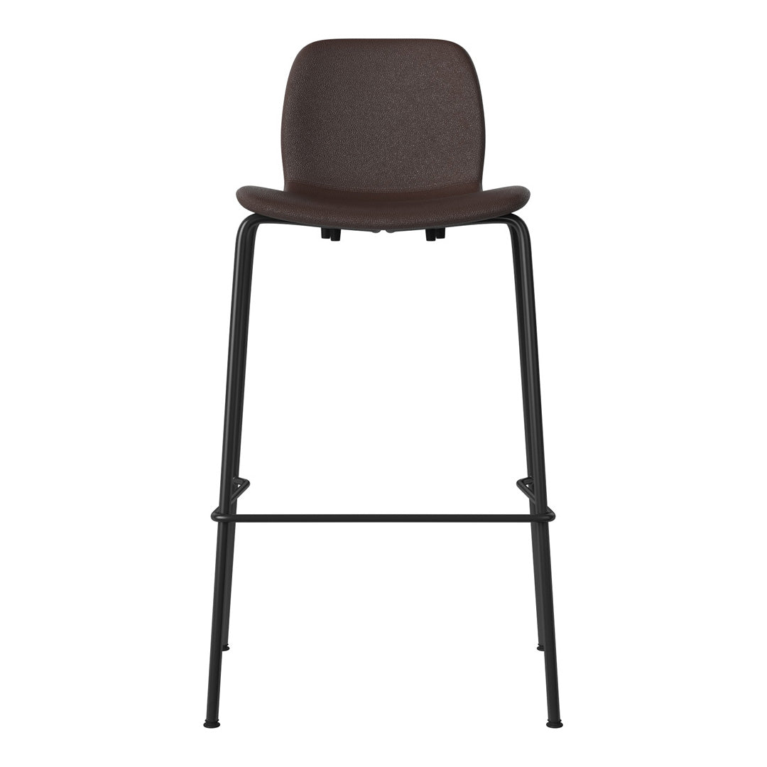 Chaise de bar Seed - Rembourrée - Piètement en acier, laquée noire