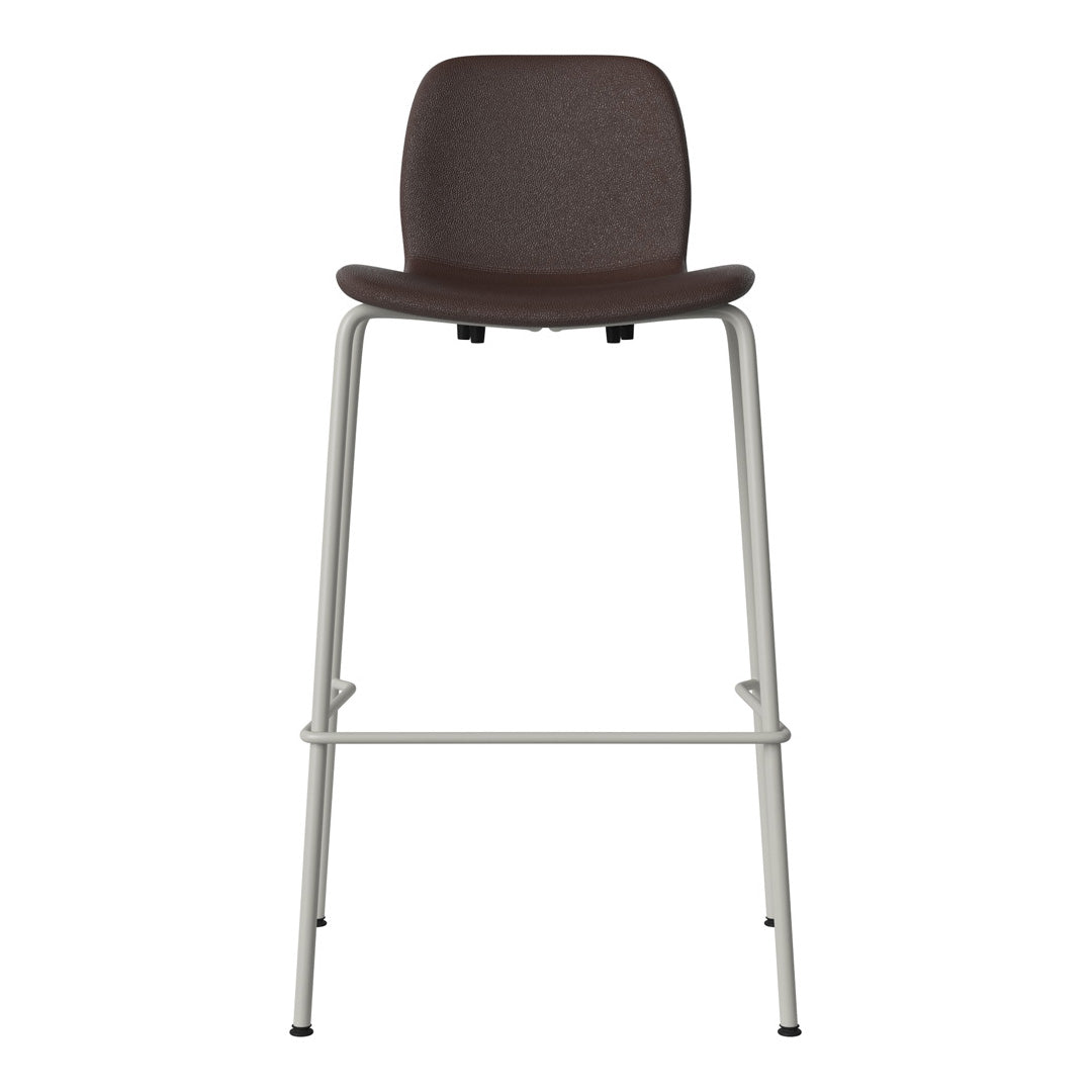 Chaise de bar Seed - Rembourrée - Piètement en acier, laquée gris