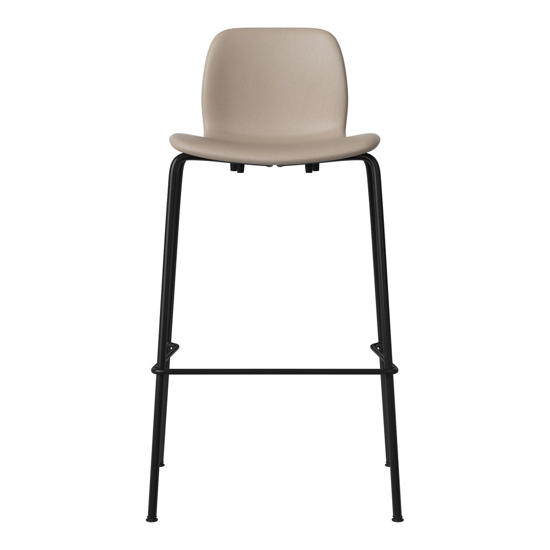 Chaise de bar Seed - Rembourrée - Piètement en acier, laquée noire