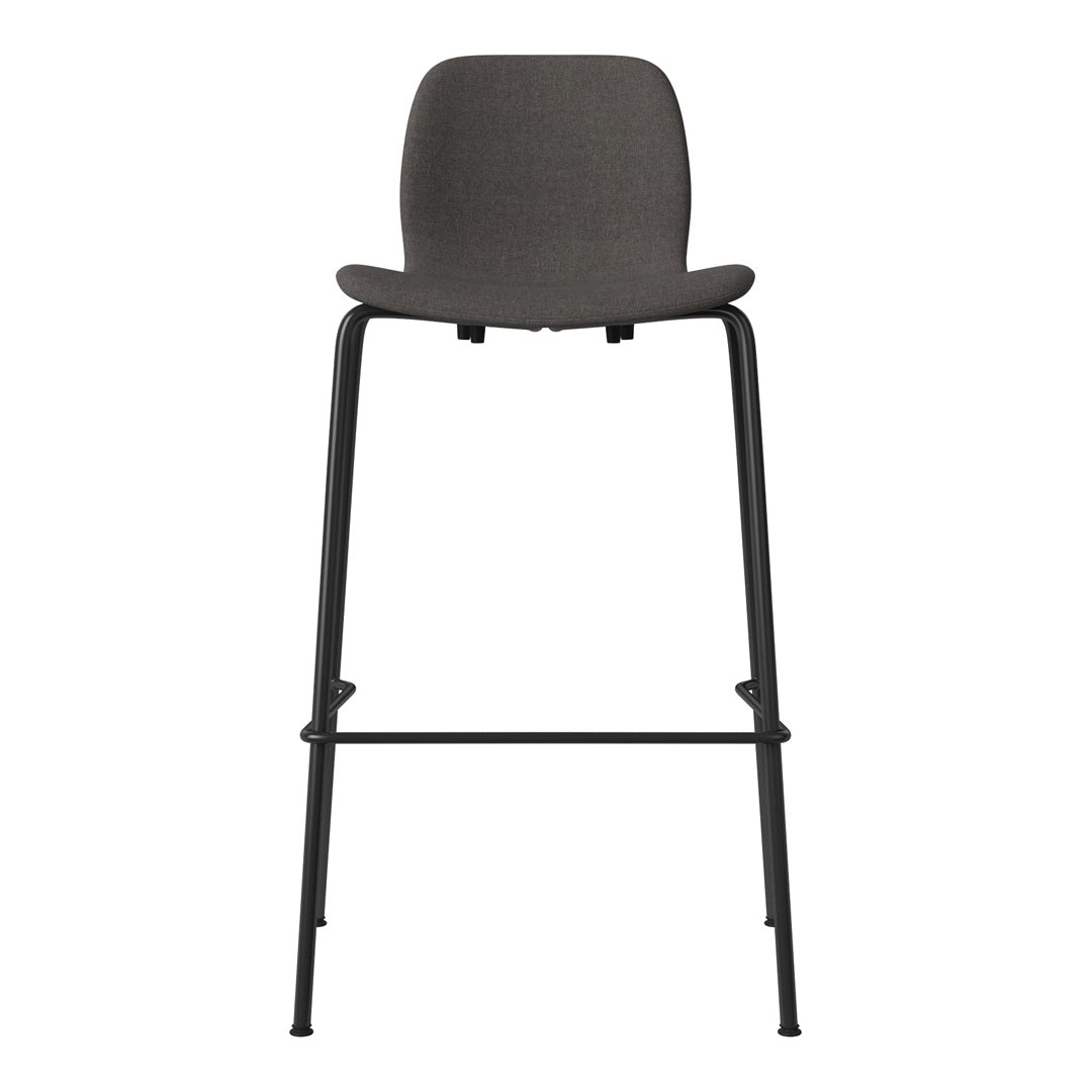 Chaise de bar Seed - Rembourrée - Piètement en acier, laquée noire