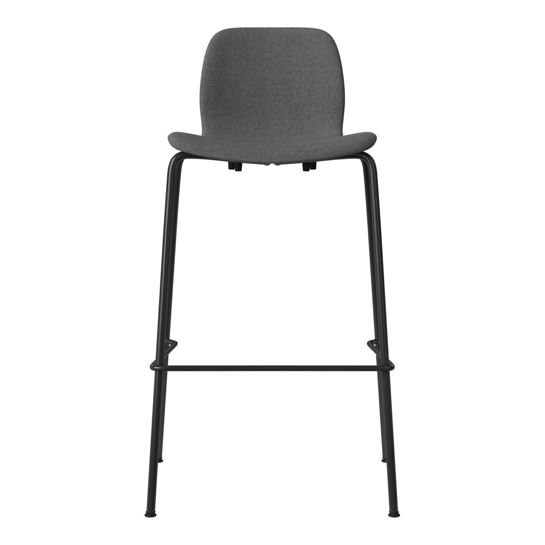 Chaise de bar Seed - Rembourrée - Piètement en acier, laquée noire