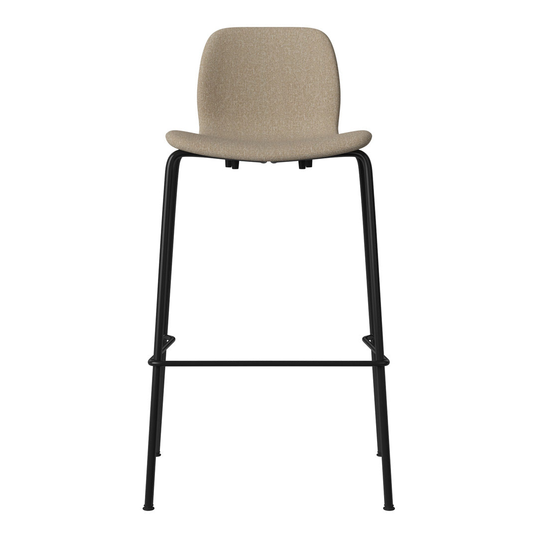 Chaise de bar Seed - Rembourrée - Piètement en acier, laquée noire