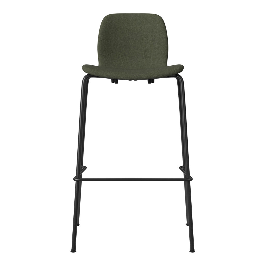 Chaise de bar Seed - Rembourrée - Piètement en acier, laquée noire