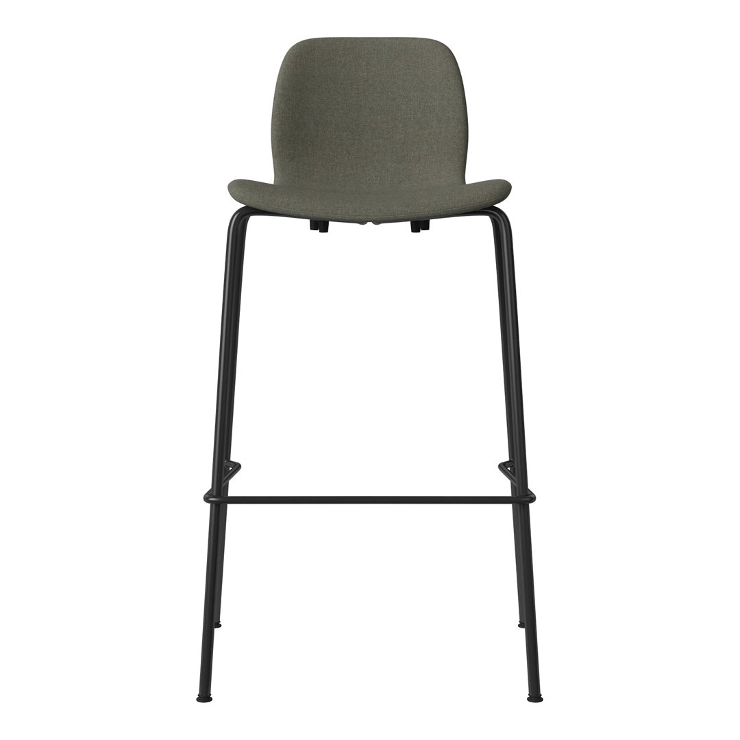Chaise de bar Seed - Rembourrée - Piètement en acier, laquée noire