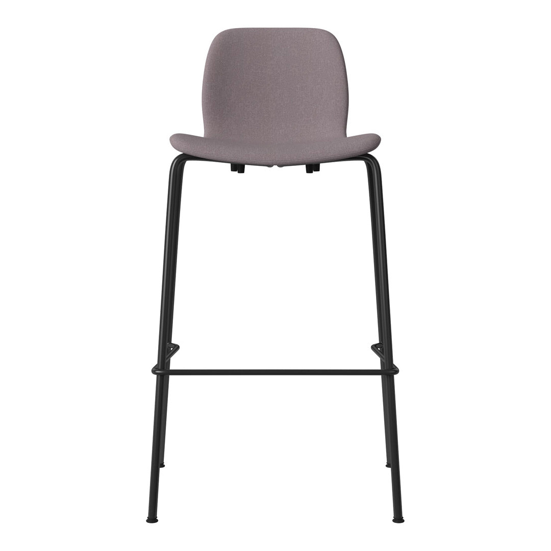 Chaise de bar Seed - Rembourrée - Piètement en acier, laquée noire