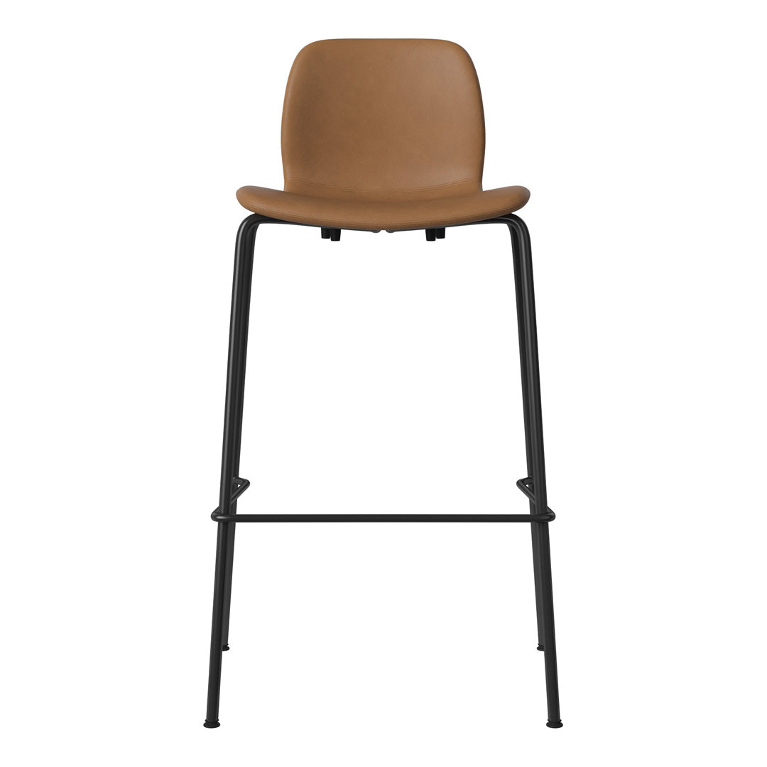 Chaise de bar Seed - Rembourrée - Piètement en acier, laquée noire