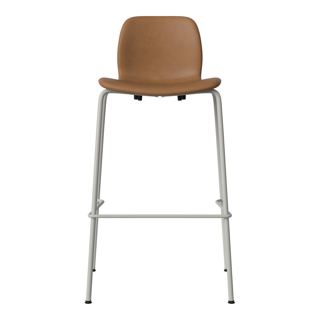 Chaise de bar Seed - Rembourrée - Piètement en acier, laquée gris