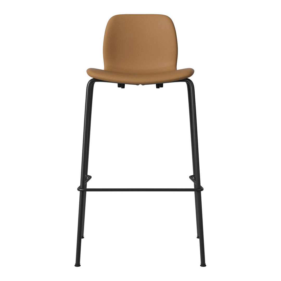 Chaise de bar Seed - Rembourrée - Piètement en acier, laquée noire