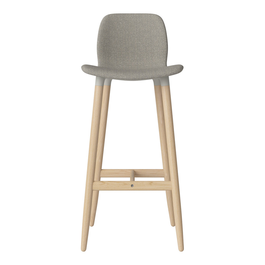 Chaise de bar Seed - Rembourrée - Piètement en chêne huilé, pigmenté blanc