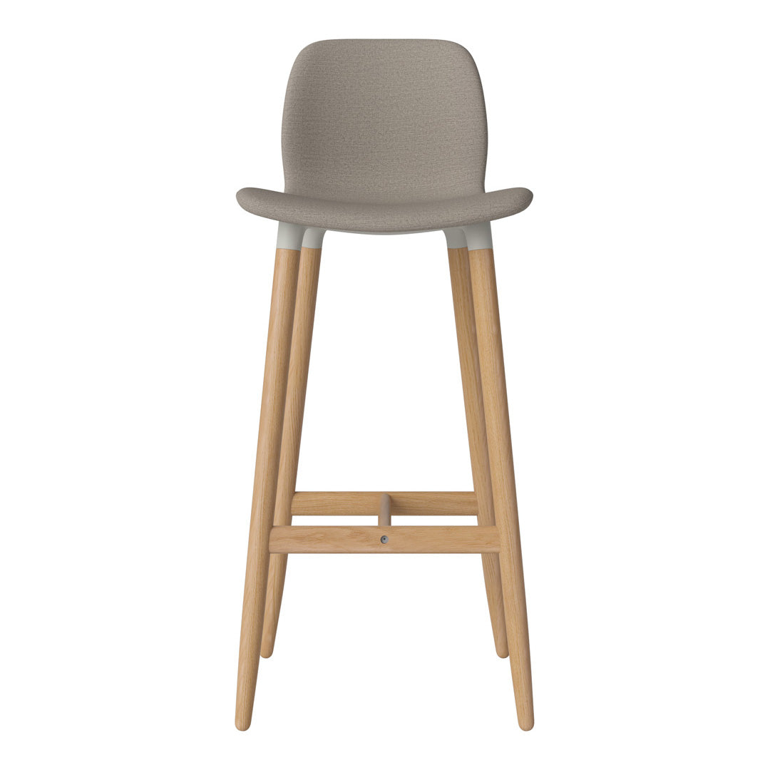 Chaise de bar Seed - Rembourrée - Piètement en chêne huilé