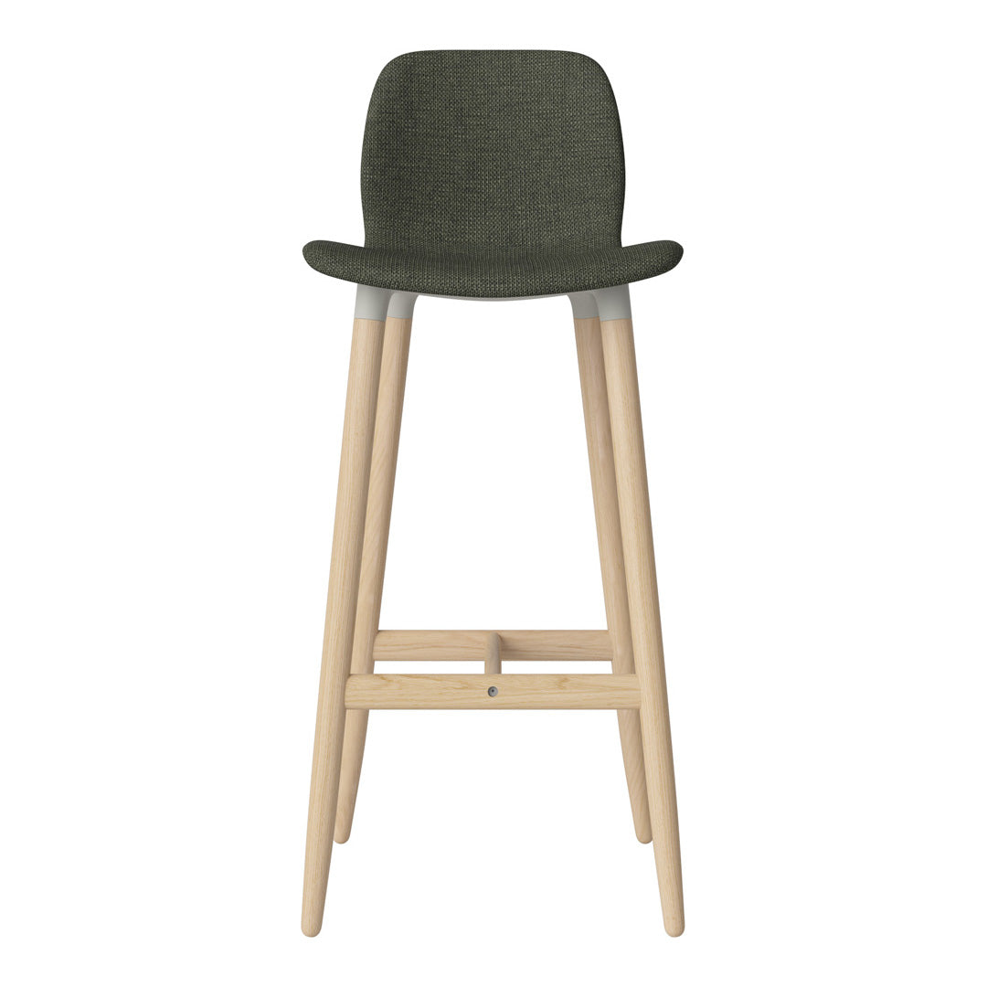 Chaise de bar Seed - Rembourrée - Piètement en chêne huilé, pigmenté blanc
