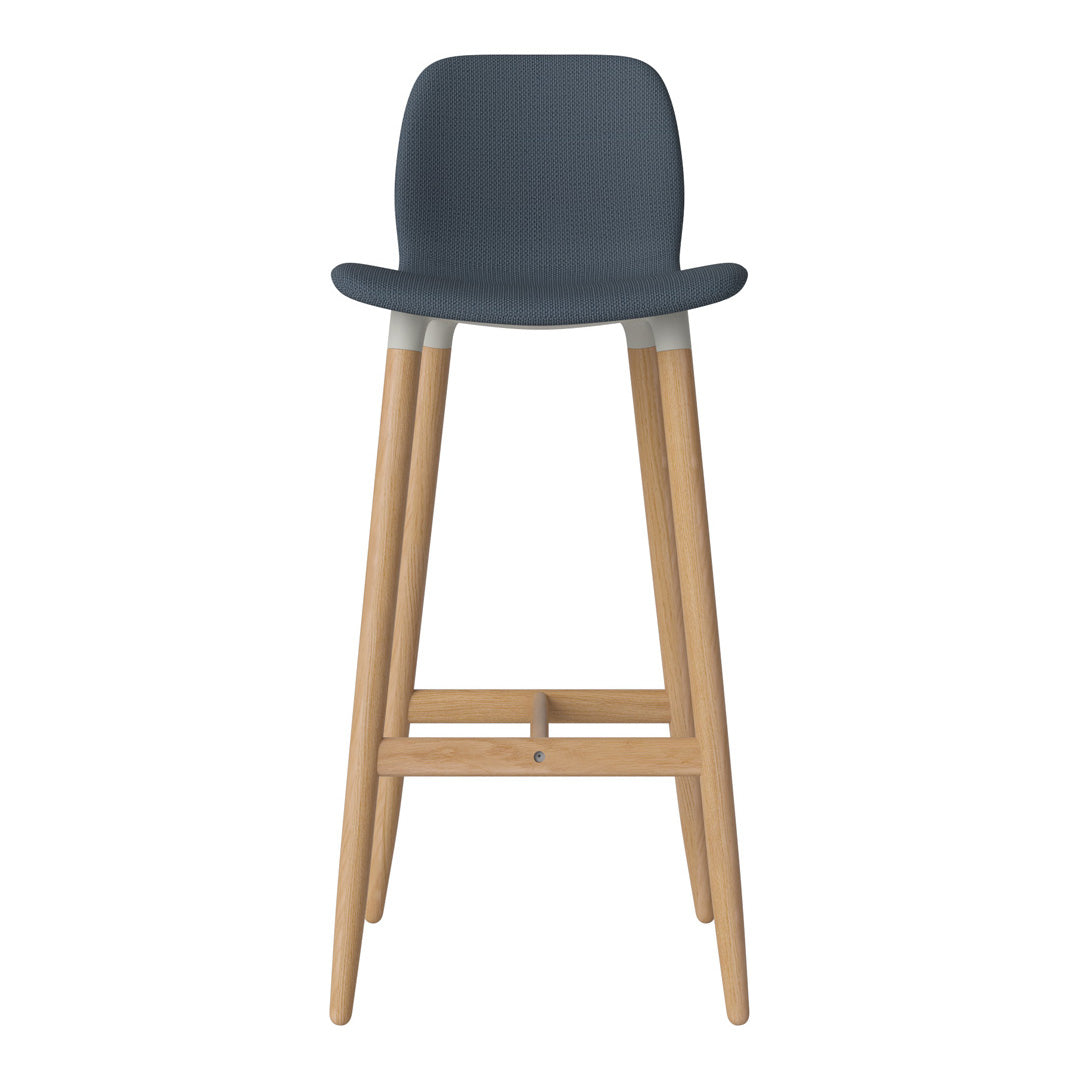 Chaise de bar Seed - Rembourrée - Piètement en chêne huilé