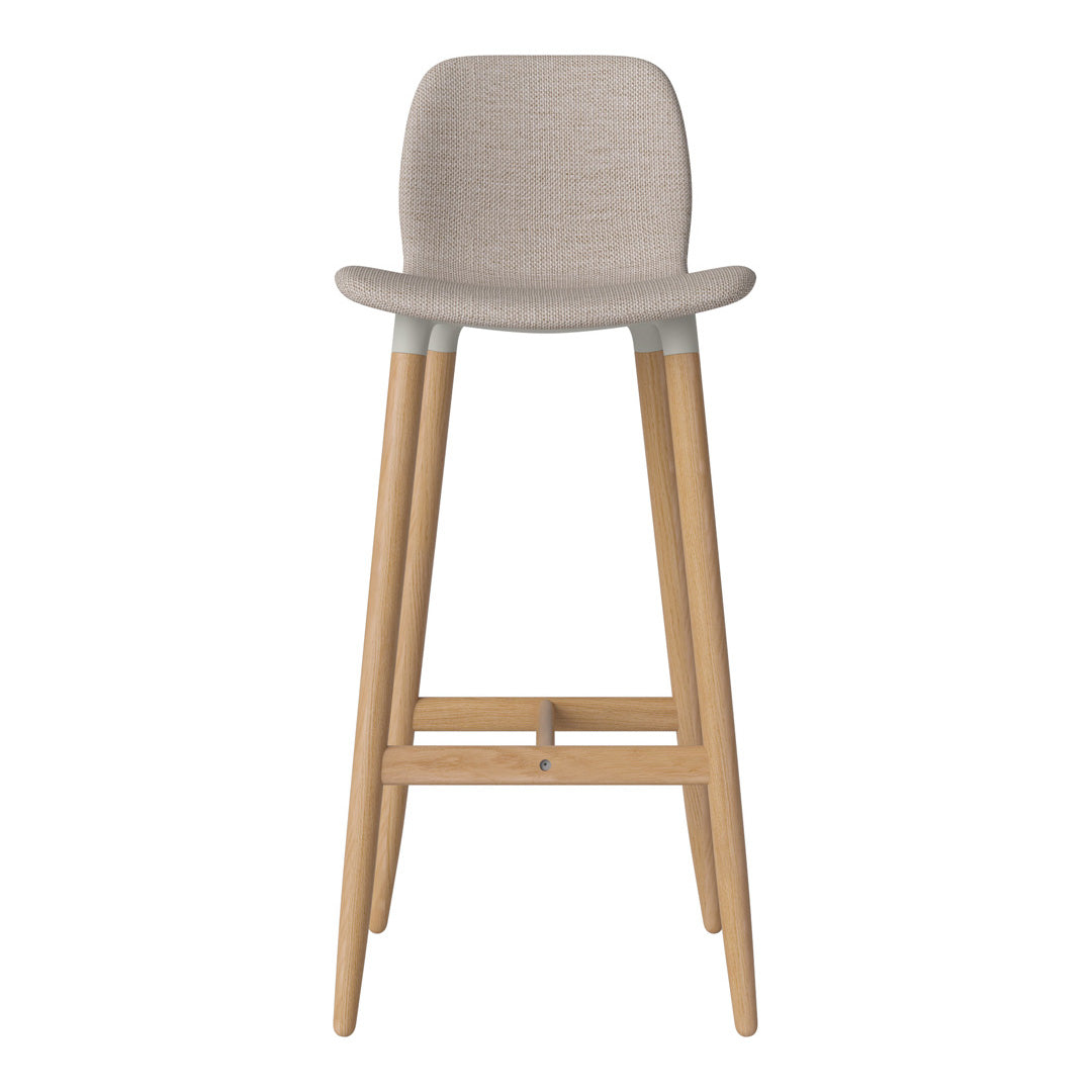 Chaise de bar Seed - Rembourrée - Piètement en chêne huilé