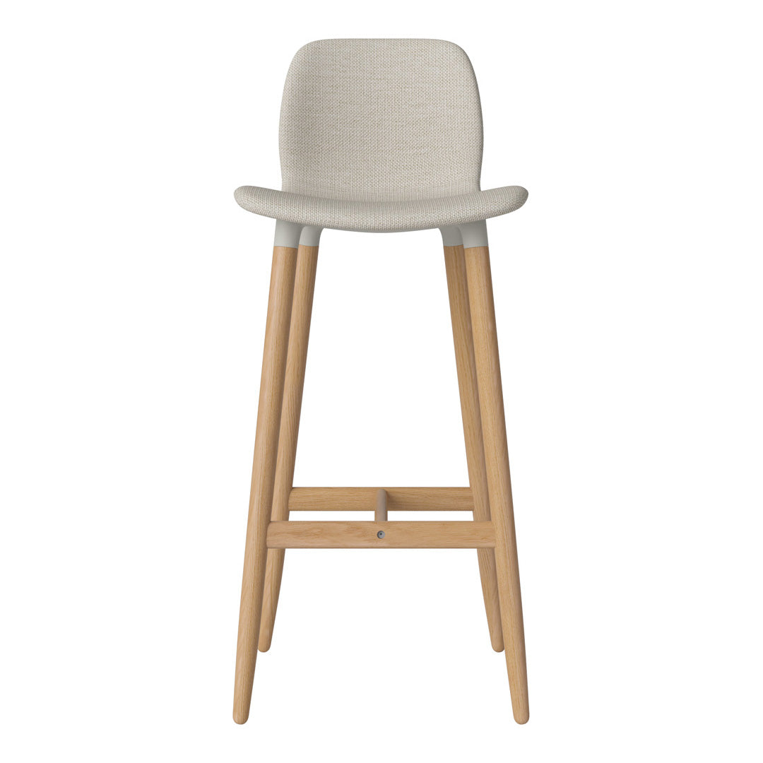 Chaise de bar Seed - Rembourrée - Piètement en chêne huilé