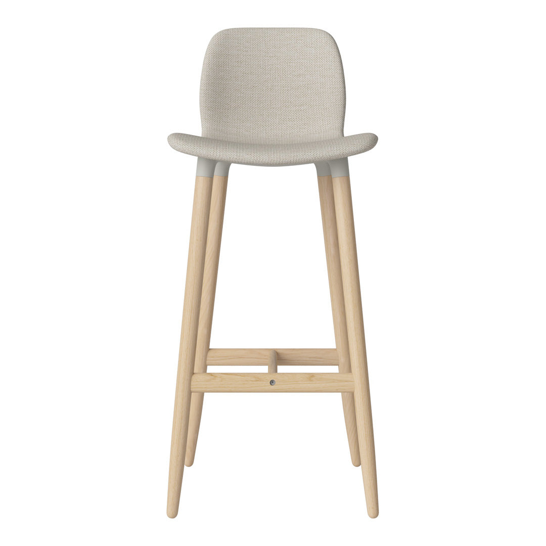 Chaise de bar Seed - Rembourrée - Piètement en chêne huilé, pigmenté blanc