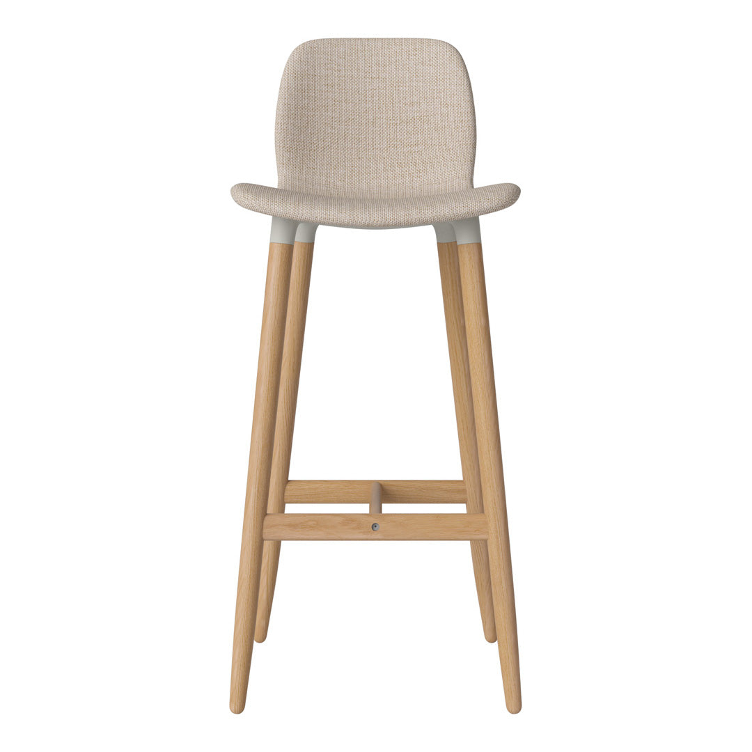 Chaise de bar Seed - Rembourrée - Piètement en chêne huilé