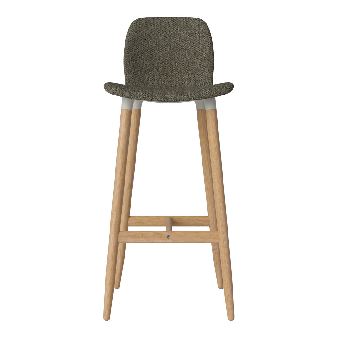 Chaise de bar Seed - Rembourrée - Piètement en chêne huilé